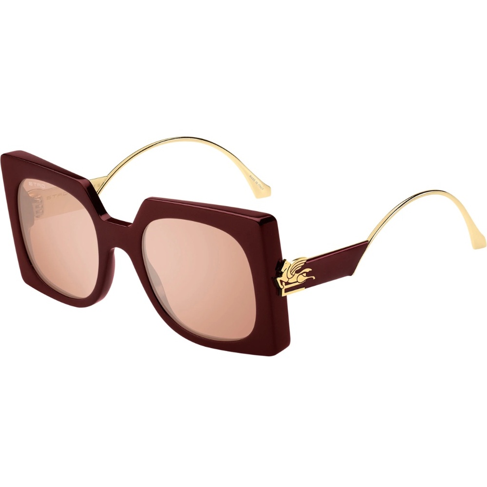 ETRO Sunglasses ETRO0026/S 0LHF2S Oversized Square Burgundy Frame New Authentic